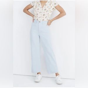 Madewell Emmett Wide-Leg Crop Pants Speckle Blue Size 28